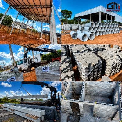 construção com pré moldados